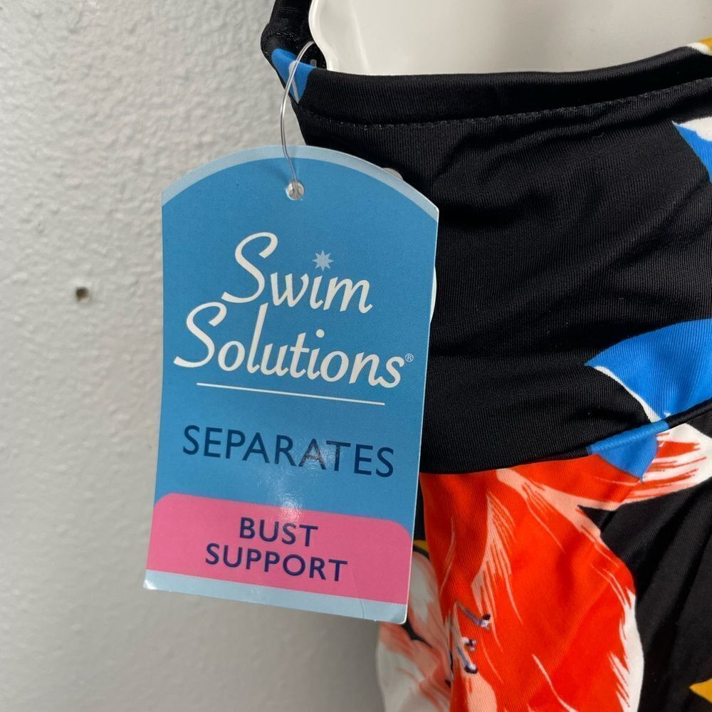 NWT Swim Solutions Floral Tripe Tier Tankini Size 10 D Cup - Picture 4 of 6